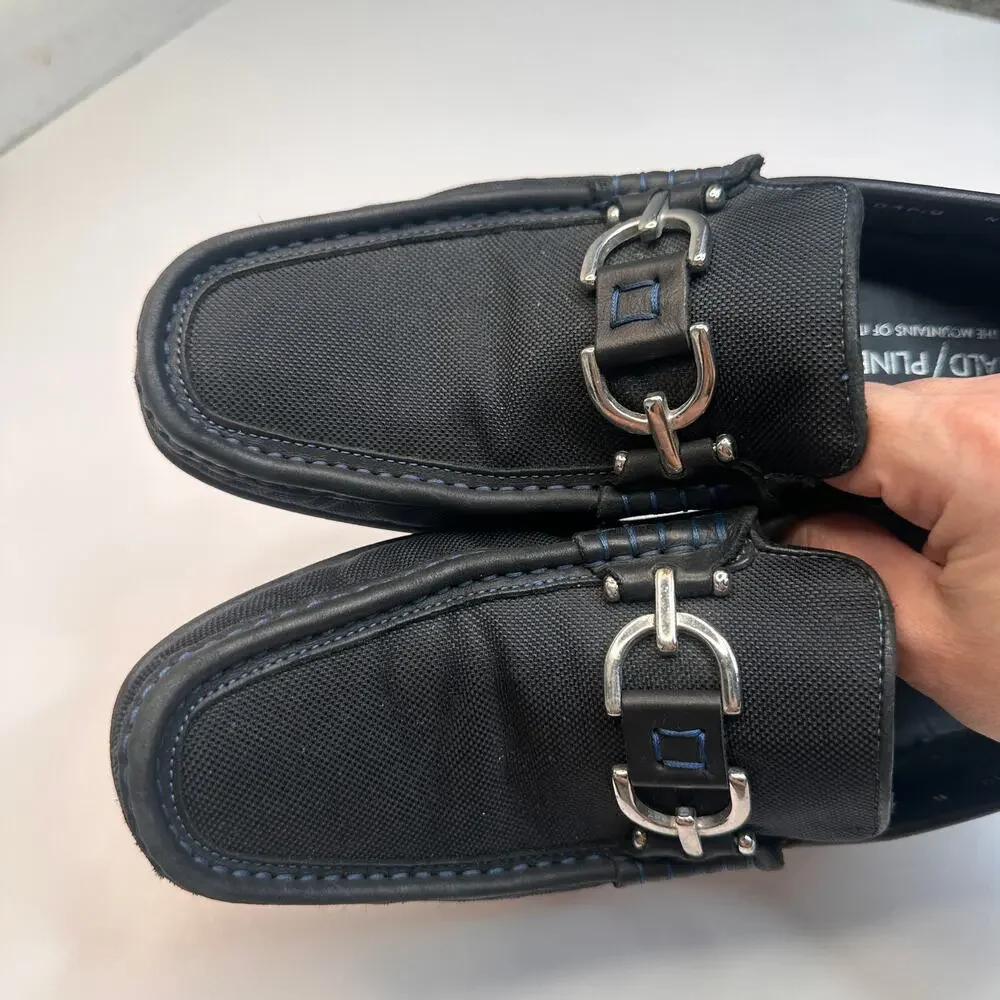 Donald J Pliner Black Blue Dacio Driving Loafers